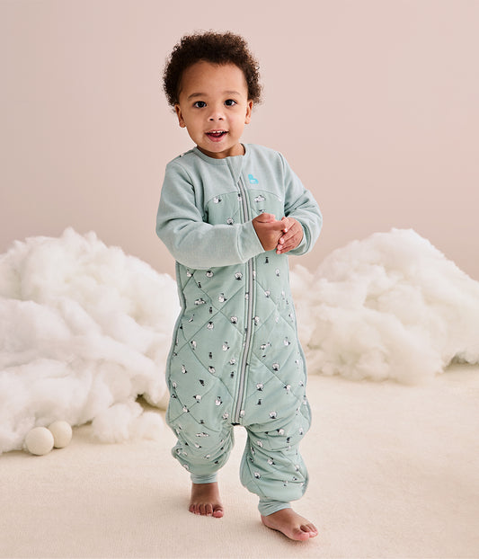 Sleep Suit Long Sleeve 2.5 TOG Organic Cotton/Merino Wool Olive Lamb's Best Friend