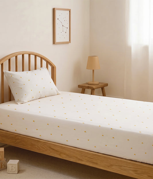 HushDry™ 2-in-1 Waterproof Twin Sheet Viscose from Bamboo Cream Lemons