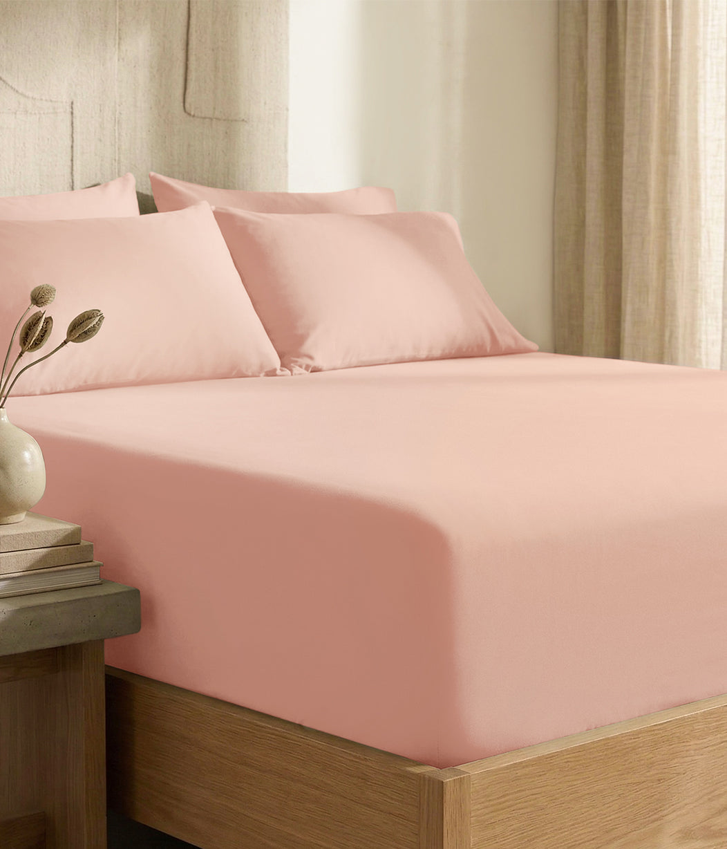 HushDry™ 2-in-1 Waterproof Fitted Full Sheet Viscose from Bamboo Blush