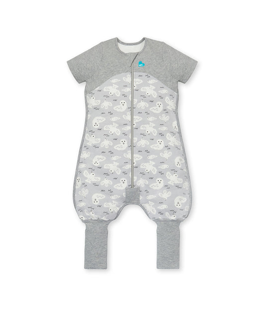 Sleep Suit Short Sleeve 1.0 TOG Organic Cotton Gray Doves