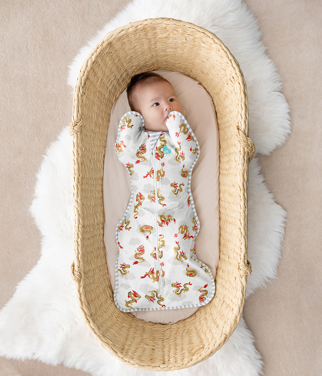 Swaddle Up™ 1.0 TOG (68-75°F) White Dragon Original Cotton