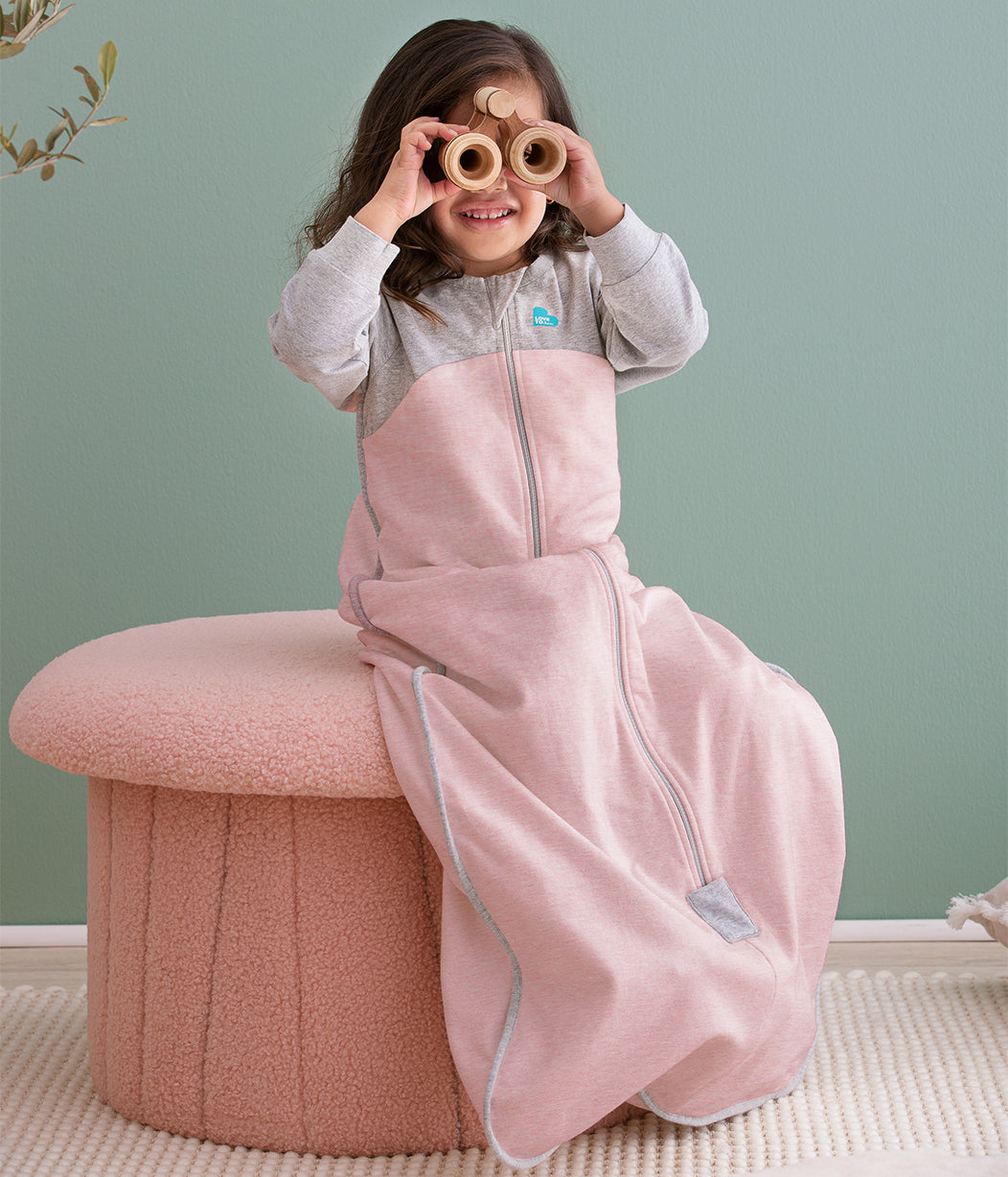 Sleep Bag Long Sleeve 1.0 TOG (68-75°F) Rose Organic Cotton Fleece