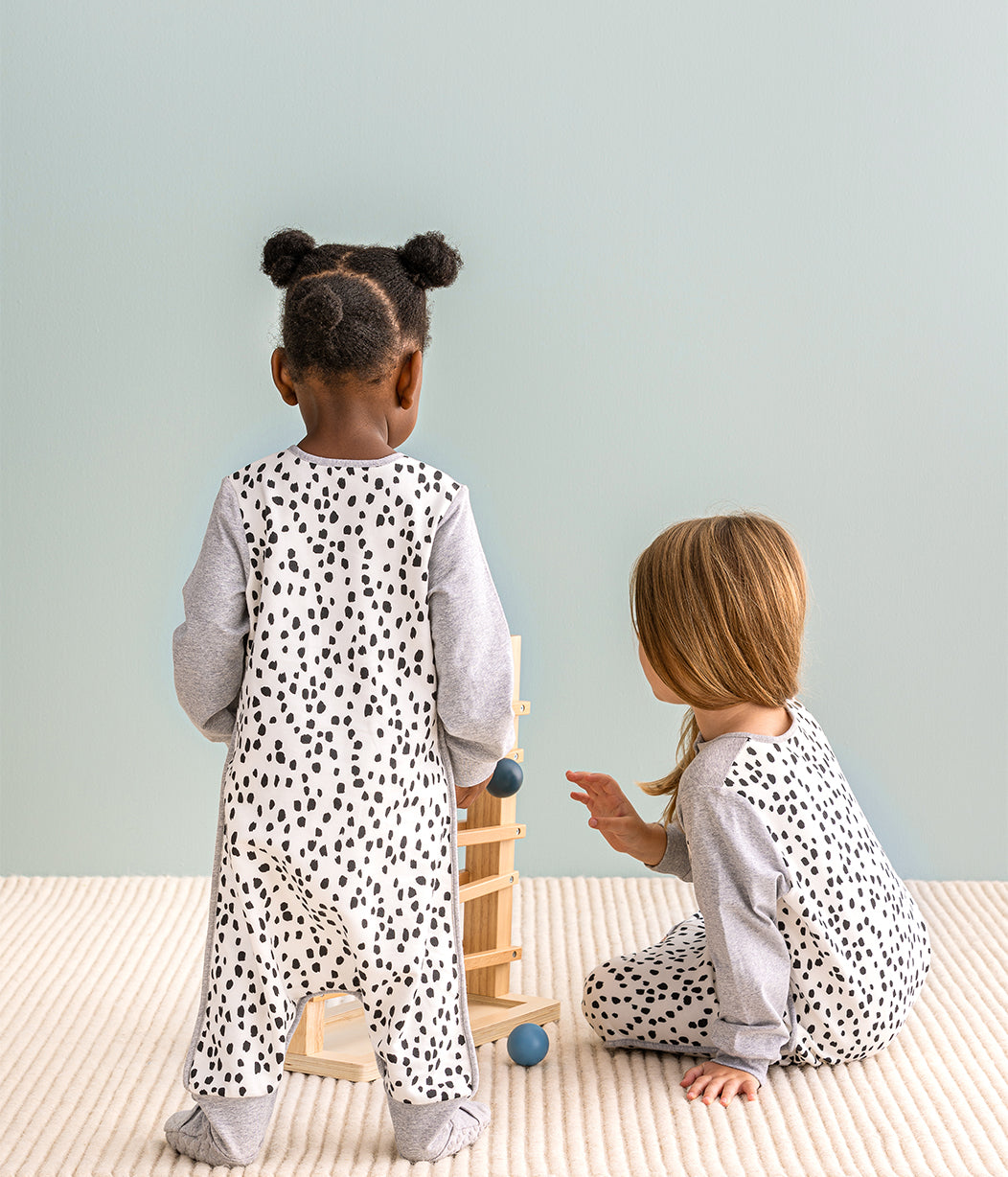 Sleep Suit Long Sleeve 1.0 TOG (68-75°F) White Animal Organic Cotton Fleece