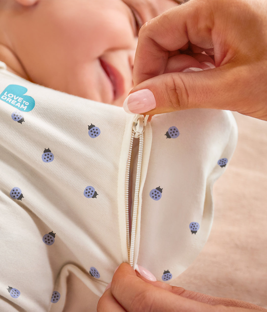 Swaddle Up™ 2-in-1 Transition Bag 0.2 TOG Cotton Cream Bugsy Blue