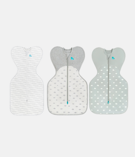 Swaddle Up Starter Bundle | 1.0 | 1.5 TOG | White Dreamer | Olive Mini Cloud | White Mini Cloud
