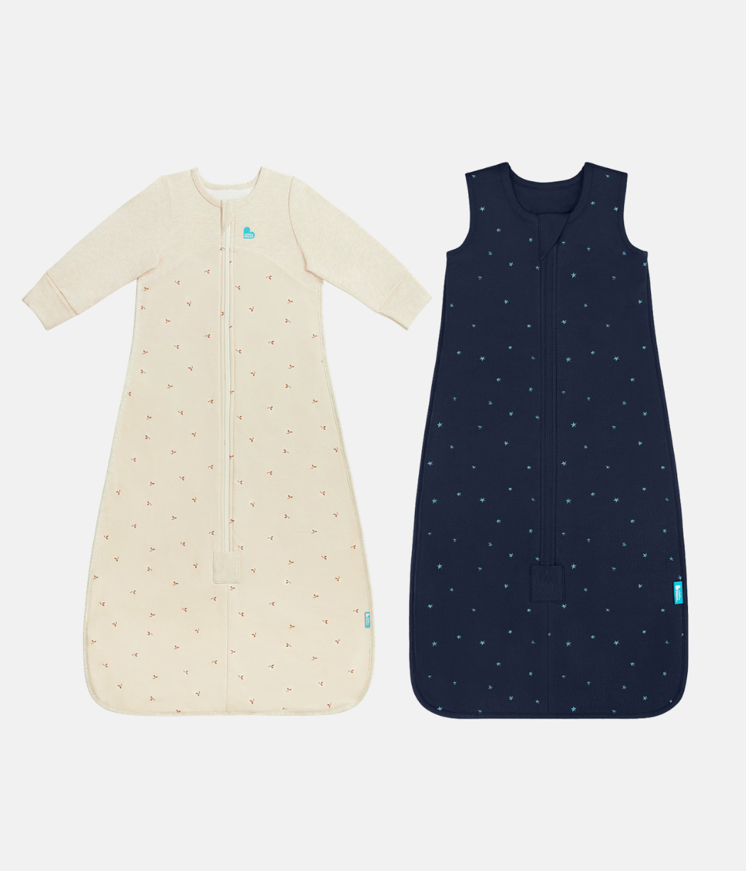 Sleep Bag Bundle | 1.5 TOG | Oatmeal Twigs | Navy Twinkle