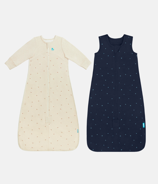 Sleep Bag Bundle | 1.5 TOG | Oatmeal Twigs | Navy Twinkle