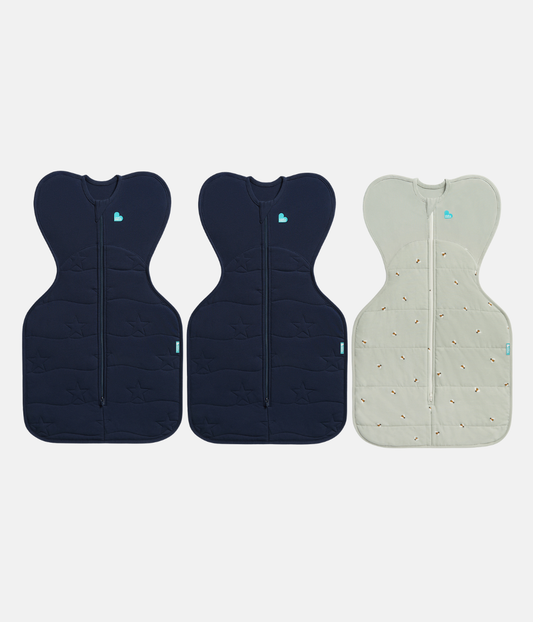 Swaddle Up Starter Bundle | 3.5 | 2.5 TOG | Navy Star | Olive Bees
