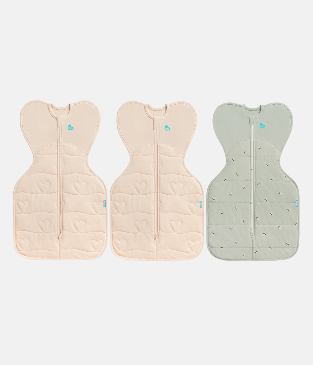 Swaddle Up Starter Bundle | 3.5 | 2.5 TOG | Blush Heart | Olive Bees