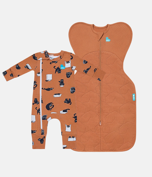 Swaddle Up & Romper Bundle | 2.5 TOG | Hazel | Black Cat