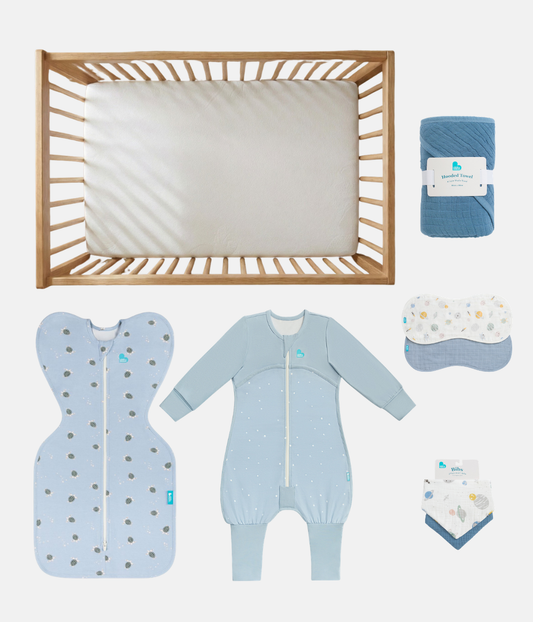 Ultimate Newborn Mattress Gift Bundle | Mattress | Swaddle | Romper | Towel | Wash Cloth | Burp Cloth | Bib | Turtally