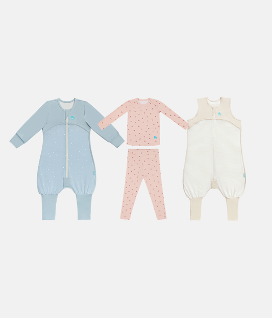 Sleep Suit PJ Bundle | 1.0 | 0.2 TOG | Powder Blue | Breton Stripe | Blush