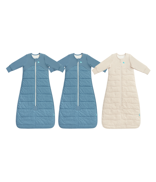Sleep Bag Bundle | 2.5 TOG | 3.5 TOG | Storm Blue Pebbles | Oatmeal Moon