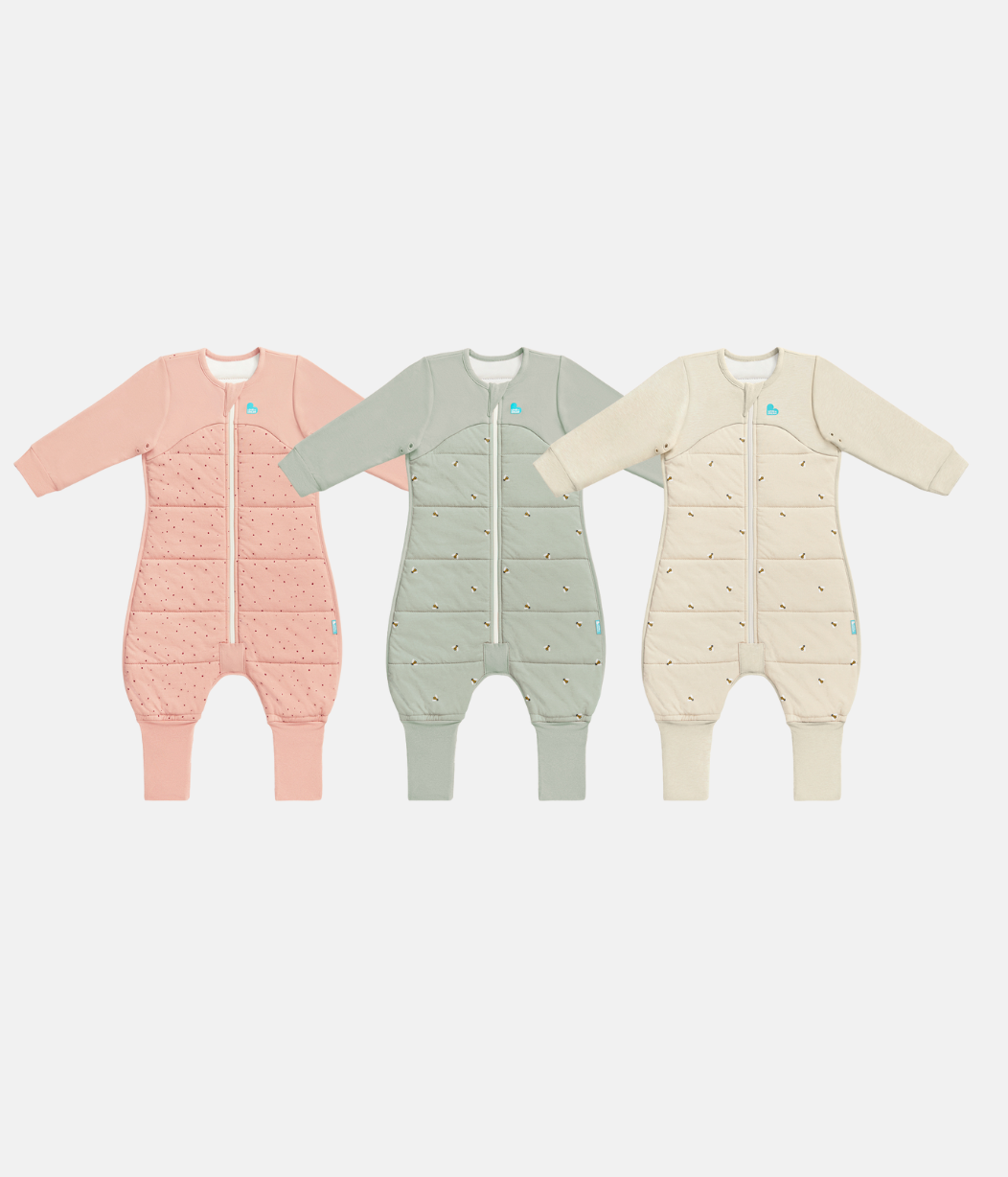 Sleep Suit Bundle | 2.5 TOG | Rose Pebbles | Olive Bees | Oatmeal Bees