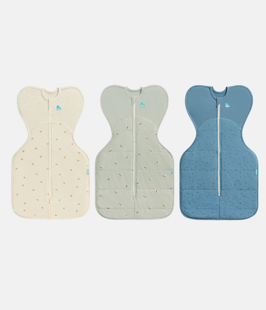 Swaddle up Starter Bundle 1.5 | 2.5 TOG | Oat Twigs | Olive Bees | Storm Blue Pebbles