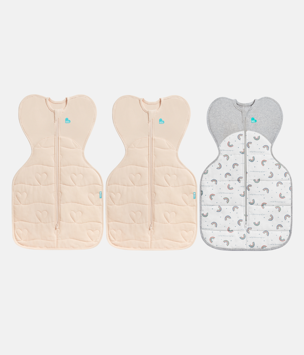 Swaddle Up Starter Bundle | 3.5 | 2.5 TOG | Blush Heart | White Rainbow