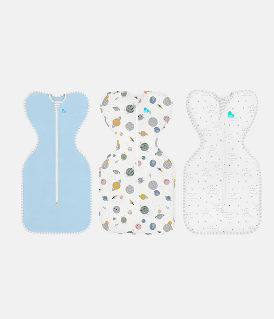Swaddle Up Starter Bundle | 0.2 TOG | Light Blue | White Space | White You Are My