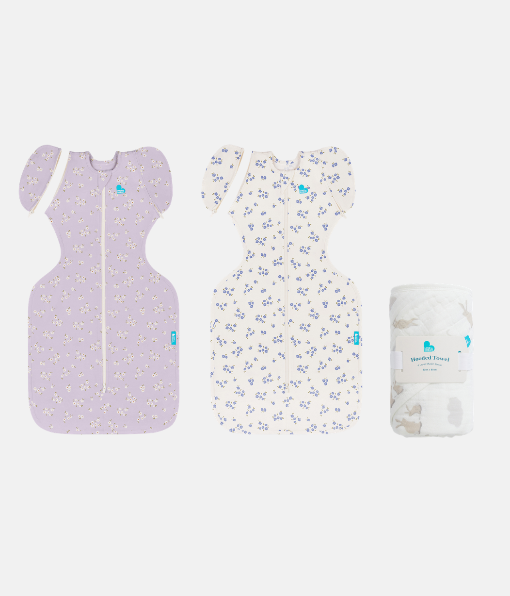 Transitioning Bundle | 1.0 TOG | Lilac Meadow | Jacaranda Meadow | White Cloud Bunnies | Towel