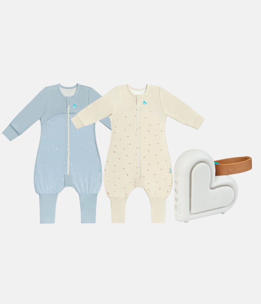 Sleep Suit Sleep Machine Bundle | 1.0 | 1.5 TOG | Powder Blue Twinkle | Oatmeal Twigs