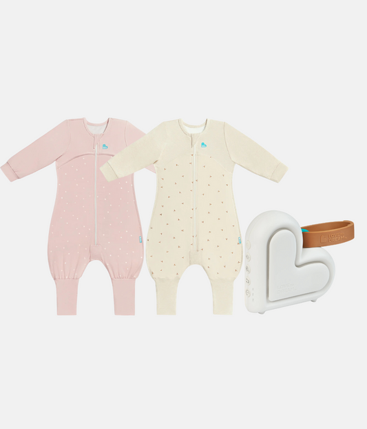 Sleep Suit Sleep Machine Bundle | 1.0 | 1.5 TOG | Powder Pink Twinkle | Oatmeal Twigs
