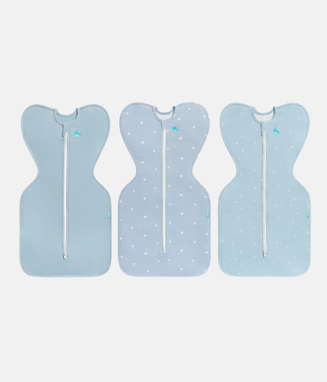 Swaddle Up Starter Bundle 0.2 | 1.0 TOG | Soft Blue | Mist Blue Boats | Blue Twinkle