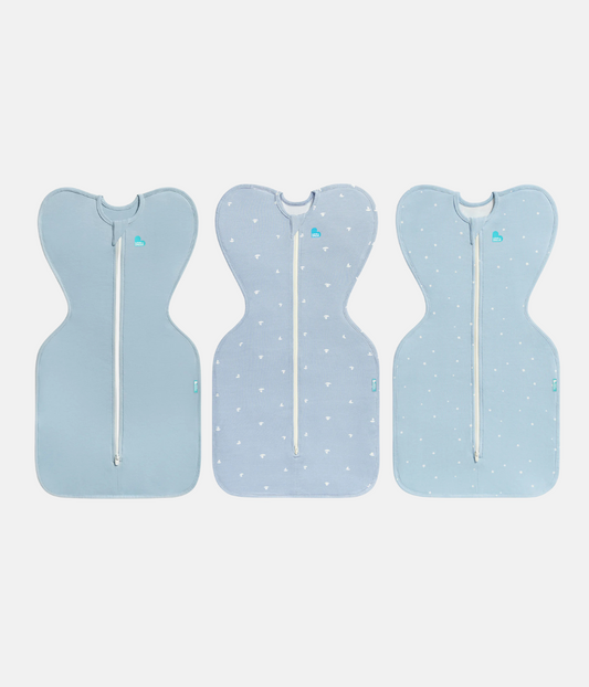 Swaddle Up Starter Bundle 0.2 | 1.0 TOG | Soft Blue | Mist Blue Boats | Blue Twinkle