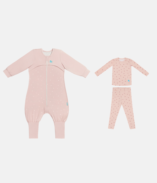 Sleep Suit & Pajama Bundle | 1.0 TOG | Powder Pink Twinkle | Blush Cherries