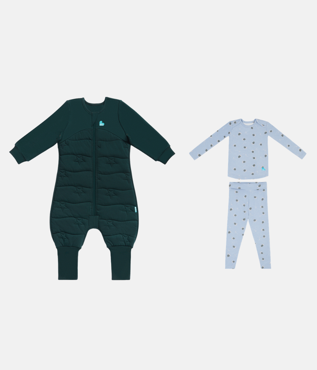 Sleep Suit & Pajama Bundle | 3.5 TOG | Forest | Blue Turtally