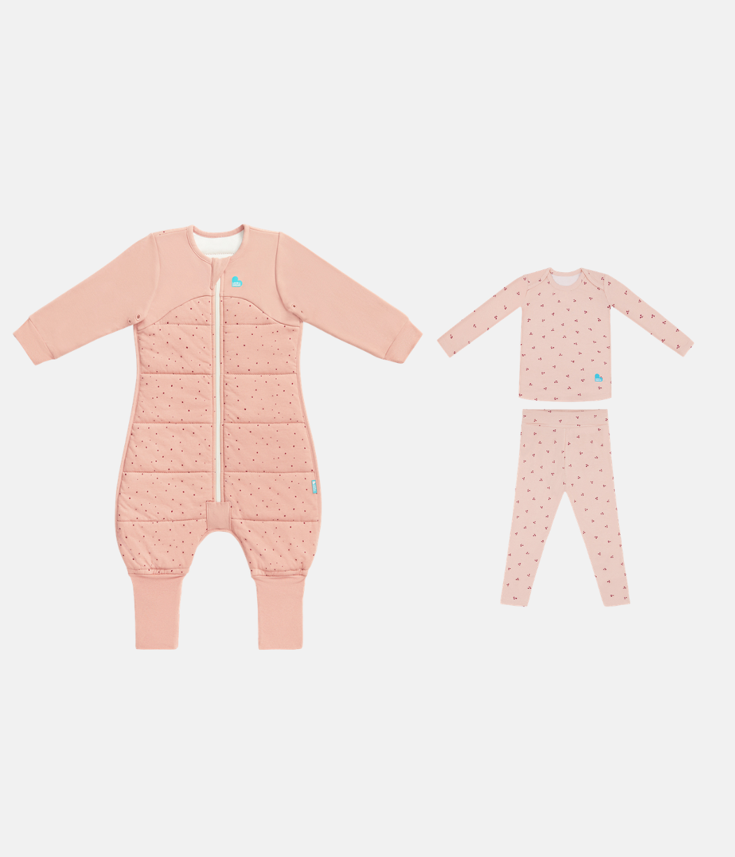 Sleep Suit & Pajama Bundle | 2.5 TOG | Rose Pebbles | Blush Cherries