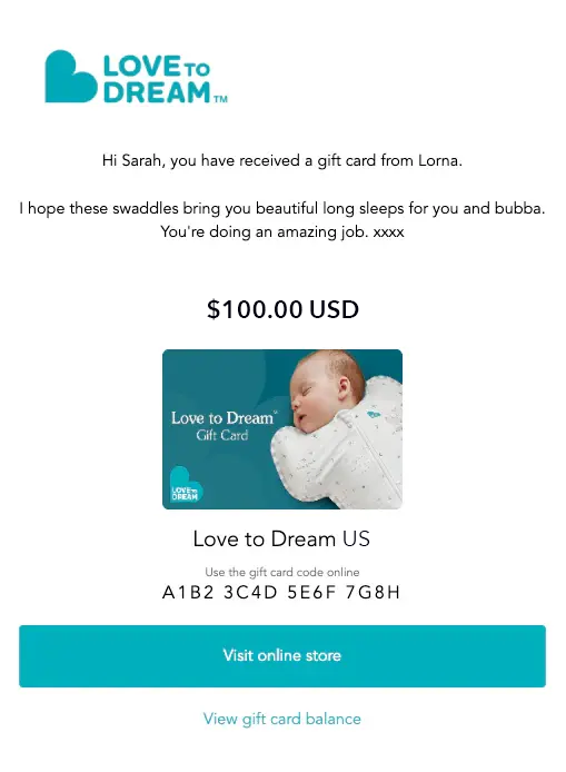 Love to Dream Gift Card