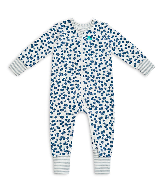 Footless Romper Cotton Denim Blueberries