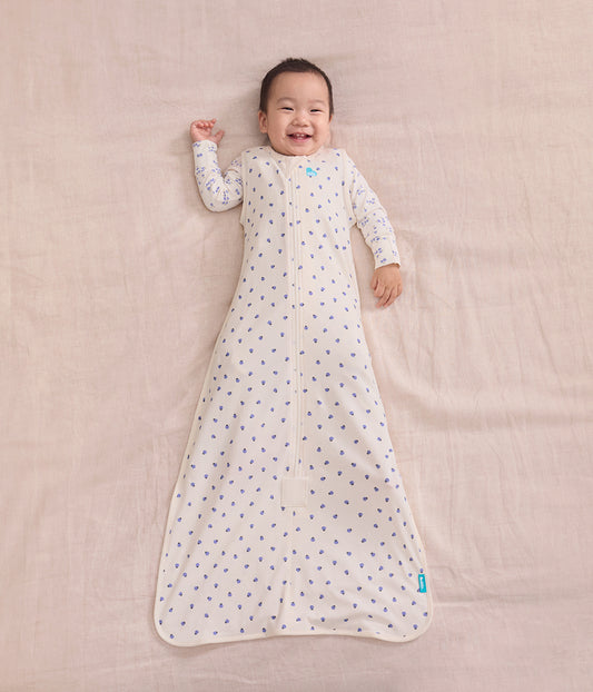 Sleep Bag Sleeveless 0.2 TOG Cotton Cream Bugsy Blue