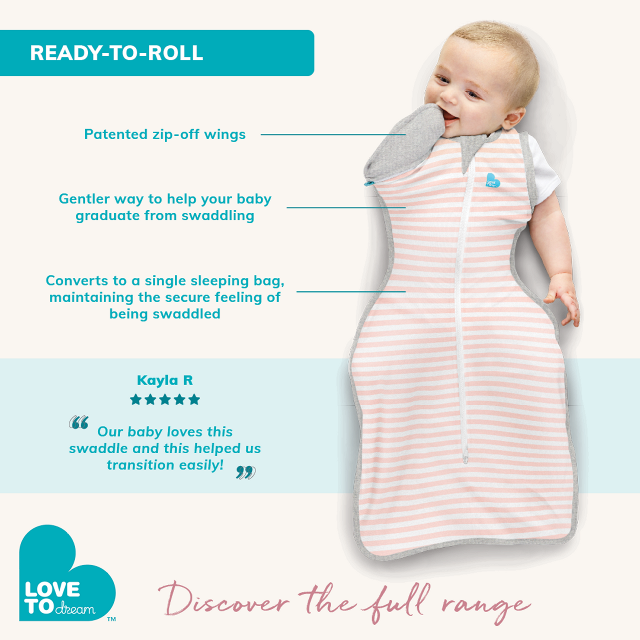 Buy Love To Dream Swaddle Up Transition Sleeping Bag Grey