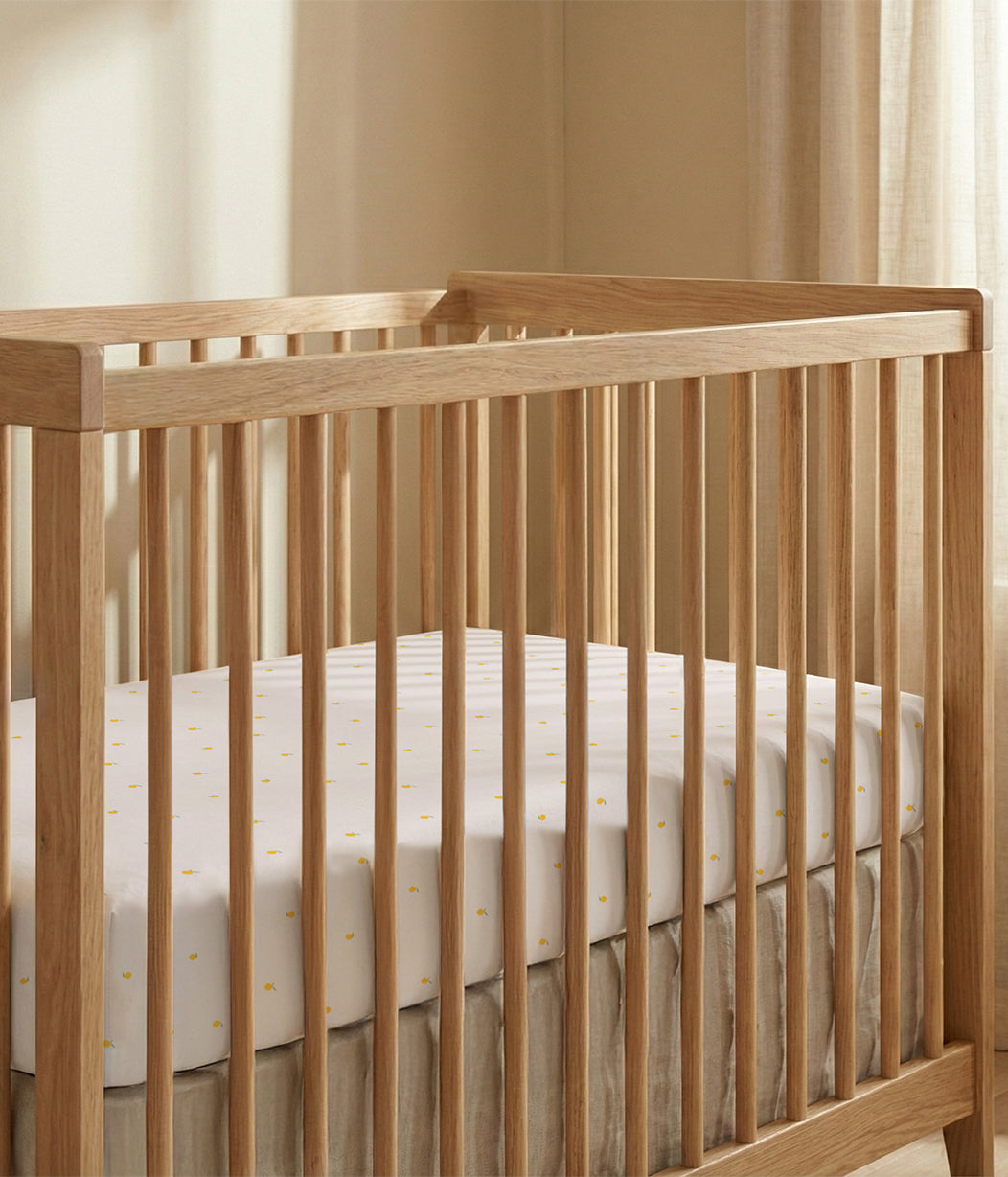 HushDry™ 2-in-1 Waterproof Fitted Crib Sheet Viscose from Bamboo Cream Lemons