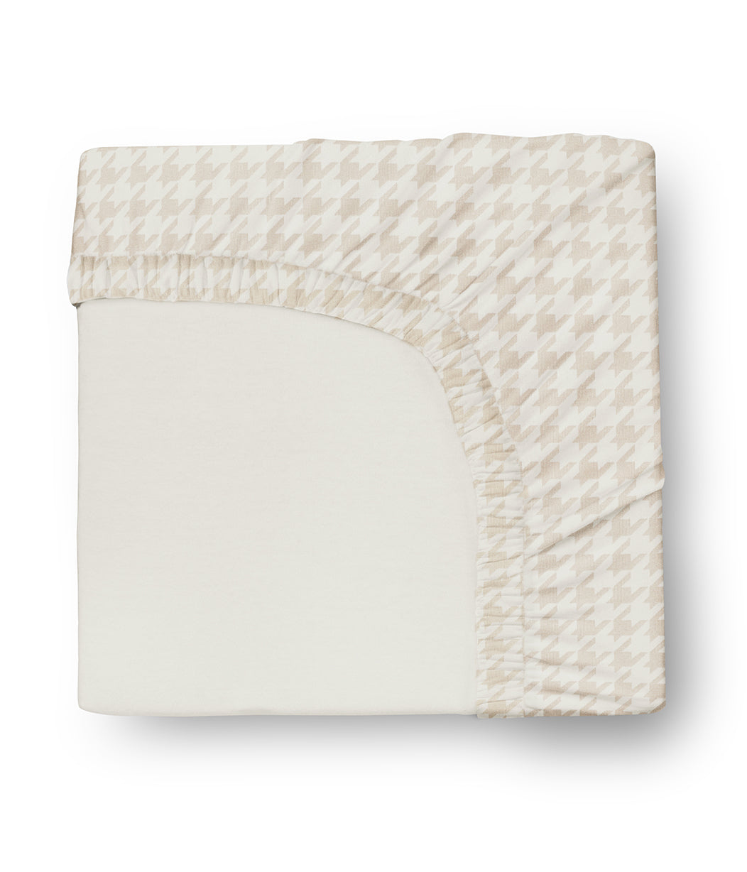 HushDry™ 2-in-1 Waterproof Fitted Full Sheet Viscose from Bamboo Tan Houndstooth
