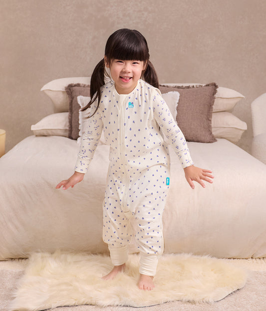 Sleep Suit Sleeveless 0.2 TOG Cotton Cream Bugsy Blue
