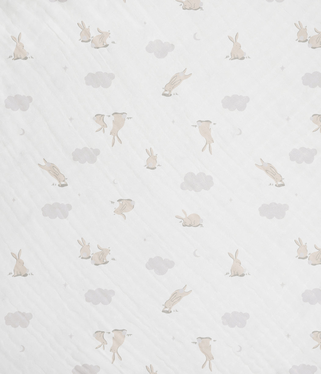 Hooded Towel Cotton Blend White Cloud Bunnies