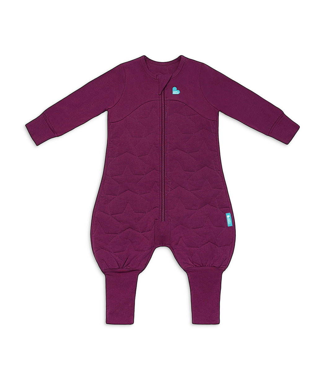 Sleep Suit Long Sleeve 2.5 TOG Quilted Cotton Plum Starturn Quilted