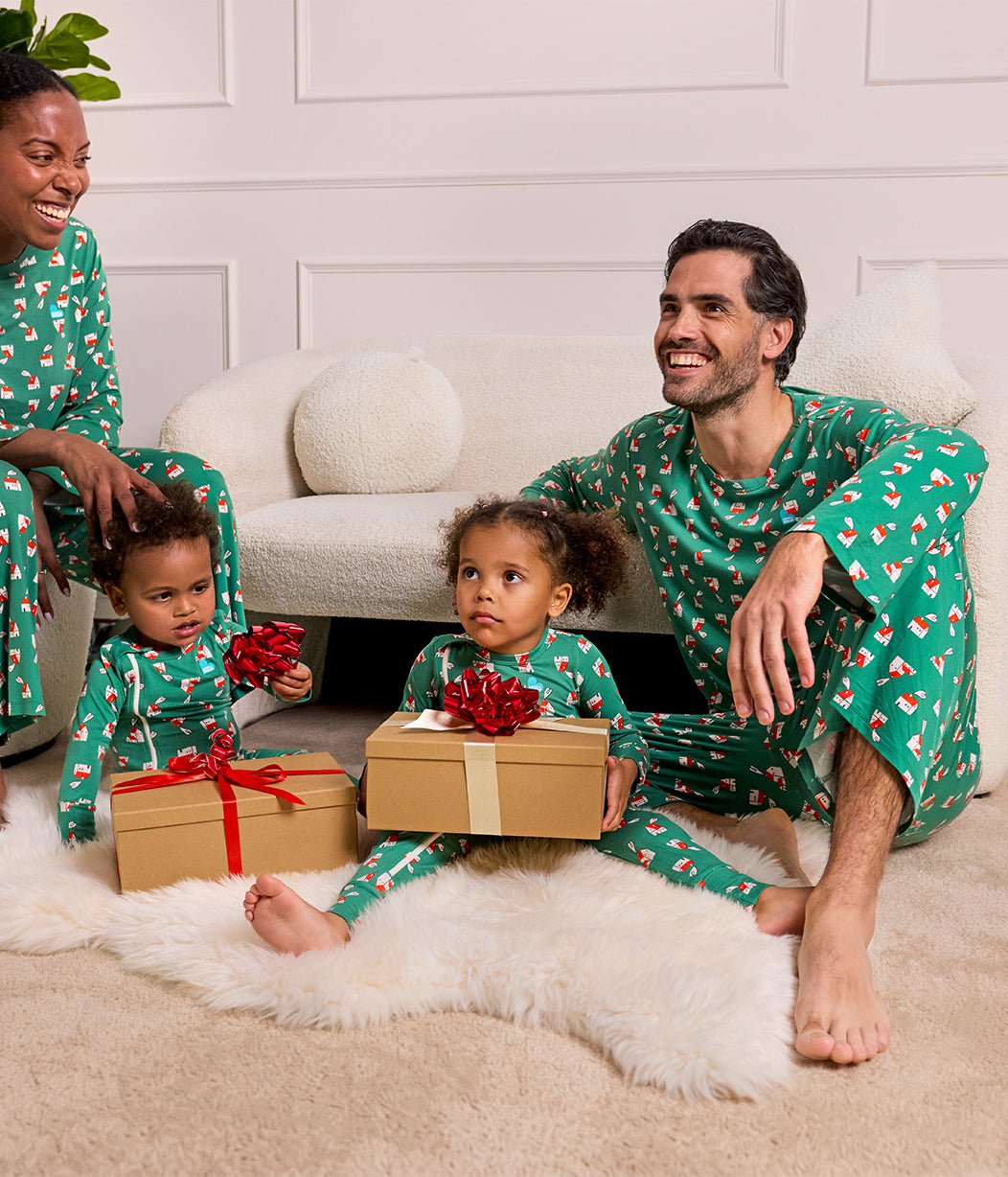 Adults Pajama Set Long Sleeve Viscose from Bamboo Green Home Sweet Home