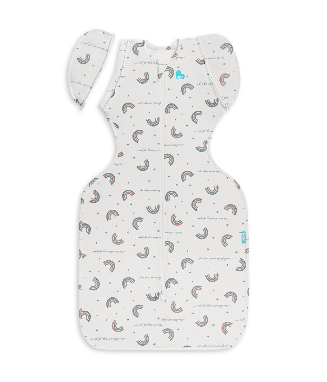 Swaddle Up™ Transition Bag 1.0 TOG Cotton White Rainbow Dream