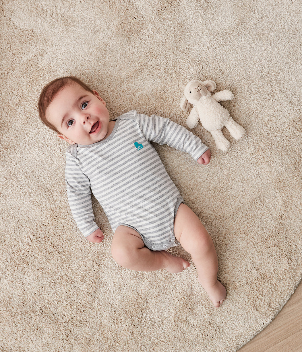 Longsleeve Bodysuit Gray Stripe