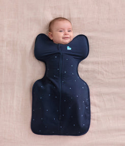 Swaddle Up™ 1.5 TOG Cotton Fleece Navy Twinkle Embroidery