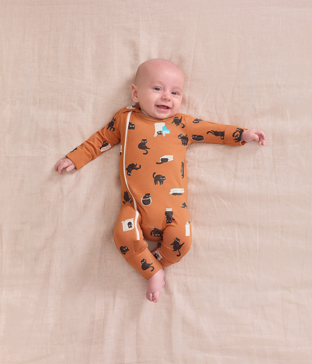 Romper Snug Fit Viscose from Bamboo Hazel Black Cat Moods