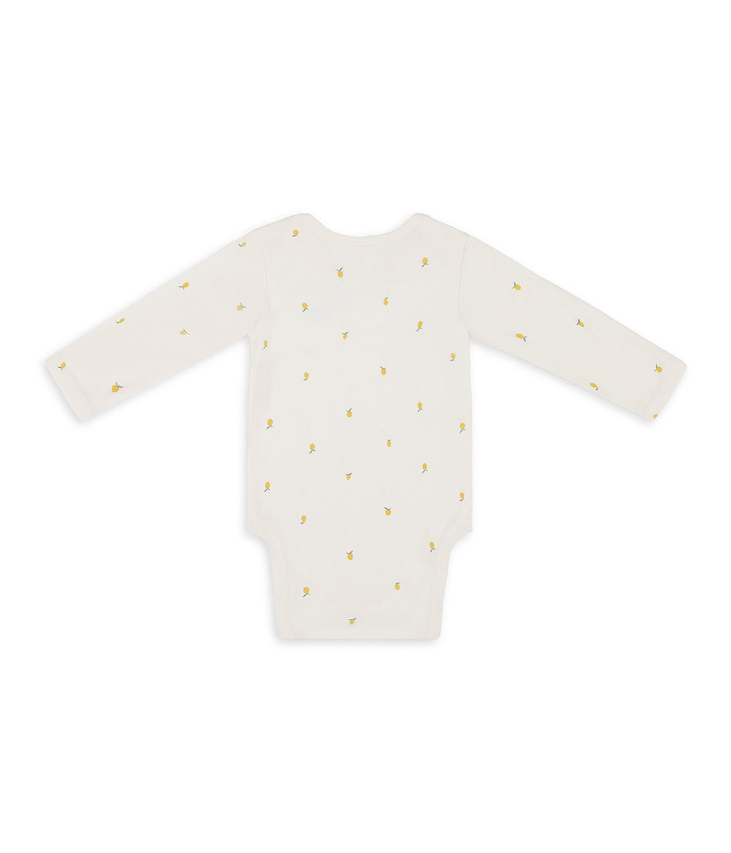Bodysuit Long Sleeve Snug Fit Viscose from Bamboo Cream Lemons