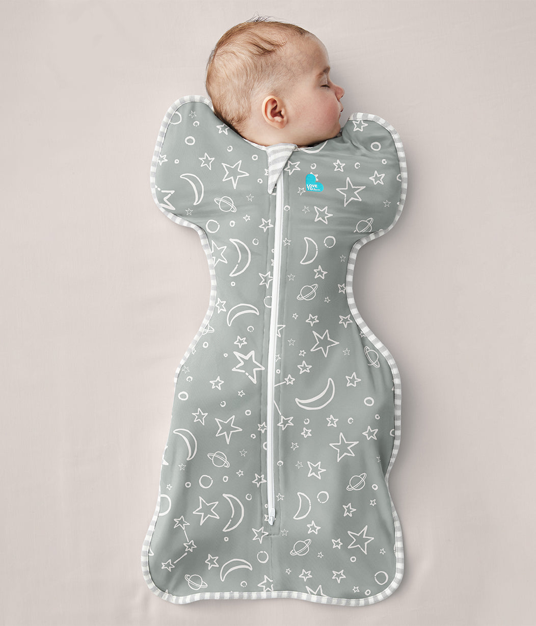 Swaddle Up™ 1.0 TOG (68-75°F) Olive Stars & Moon Viscose from Bamboo