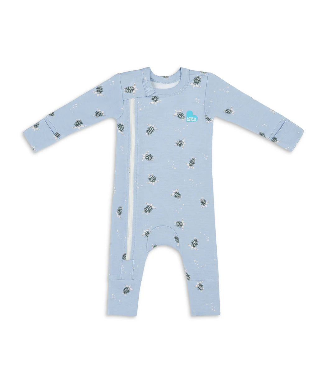 Swaddle Up & Romper Bundle | 1.0 TOG | Bamboo | Blue Turtally