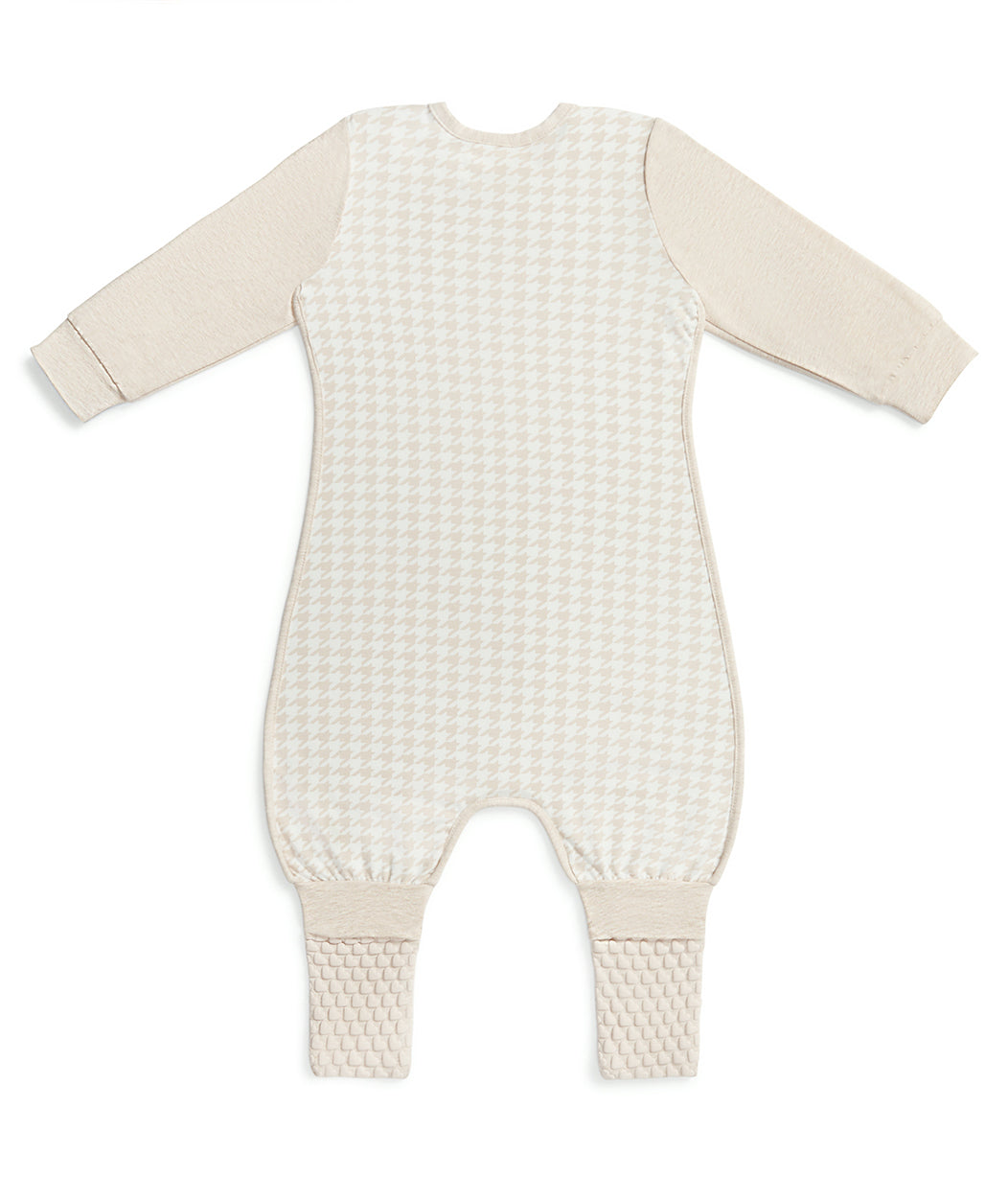 Sleep Suit Long Sleeve 1.0 TOG Cotton Tan Houndstooth