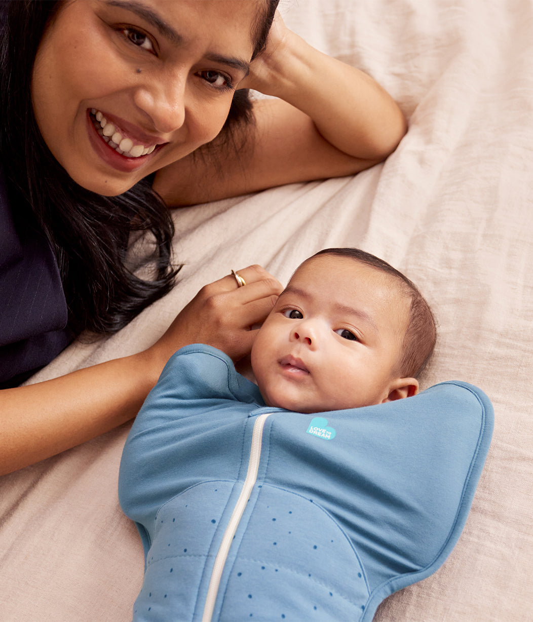Swaddle Up™ 2.5 TOG Cotton Storm Blue Pebbles