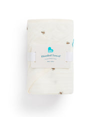 Hooded Towel Cotton Blend Cream Bees