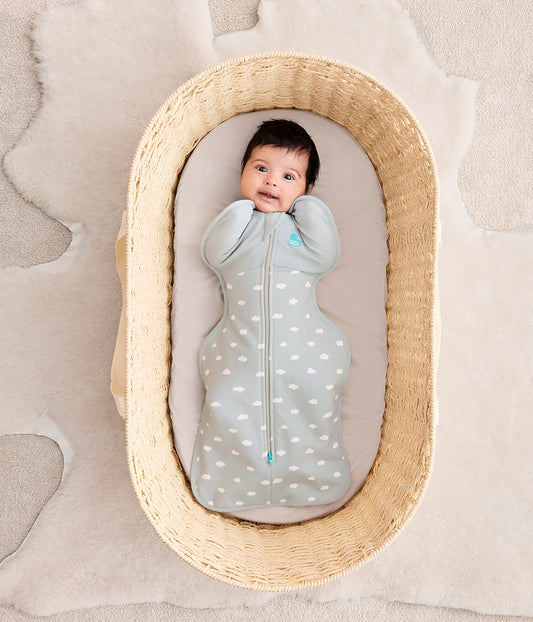 Swaddle Up™ 1.5 TOG Cotton Light Olive Mini Cloud